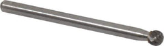 Atrax - 5/32" Cut Diam, 1/8" Shank Diam, Ball Head Single Cut Burr - Carbide, 5/32" LOC, 1-1/2" OAL - Apex Tool & Supply