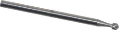 Atrax - 3/32" Cut Diam, 3/32" Shank Diam, Ball Head Single Cut Burr - Carbide, 3/32" LOC, 1-1/4" OAL - Apex Tool & Supply