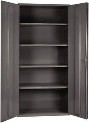 Durham - 4 Shelf Locking Storage Cabinet - Steel, 36" Wide x 24" Deep x 72" High, Gray - Apex Tool & Supply