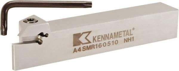 Kennametal - External Thread, 0.5512" Max Depth of Cut, 2mm Min Groove Width, 150mm OAL, Right Hand Indexable Grooving Cutoff Toolholder - 25mm Shank Height x 25mm Shank Width, A4G0200M02P02B Insert Style, A4SM Toolholder Style, Series A4 - Apex Tool & Supply