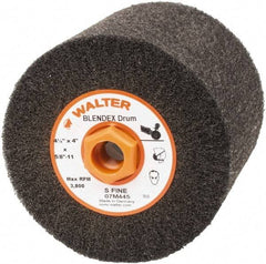 WALTER Surface Technologies - 4-1/2" Diam Aluminum Oxide Unmounted Flap Wheel - 5/8" Hole, 5/8-11 Thread, 4" Wide, Nonwoven, Very Fine Grade, 3,800 Max RPM - Apex Tool & Supply