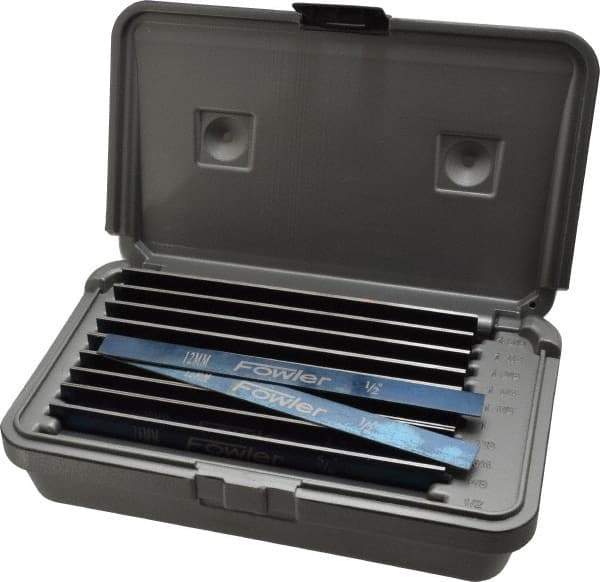 Fowler - 20 Piece, 6 Inch Long Alloy Steel Parallel Set - 1/2 to 1-5/8 Inch High, 1/32 to 1/32 Inch Thick, 50 RC Hardness, Sold as 10 Pair - Apex Tool & Supply