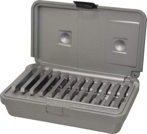 Fowler - 0.25 to 30°, 3 Inch Long, Steel, Angle Block Set - 0.25 Inch Thick, 30 Arc Seconds Accuracy, Includes Shop-Hardened and Molded Case, 12 Pieces - Apex Tool & Supply