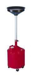 Made in USA - 18 Gal Oil Drain Container with Casters - Orange - Apex Tool & Supply