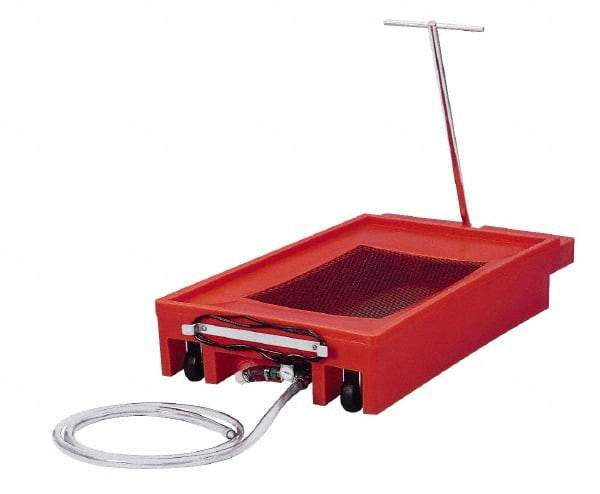 Made in USA - 17 Gal Oil Drain Container with Evacuation Kit - Orange, Low Boy with Pump - Apex Tool & Supply