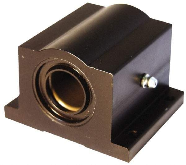 L.M76 - 1.5008" Inside Diam, Closed Single Pillow Block Linear Bearing - 4-3/4" Overall Width - Apex Tool & Supply