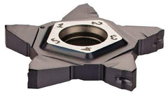 Iscar - 24N300J020PENTA J Grade IC908, 3mm Cutting Width Carbide Grooving Insert - 6.5mm Max Depth of Cut, Neutral, 0.2mm Corner Radius, TiAlN Finish - Apex Tool & Supply