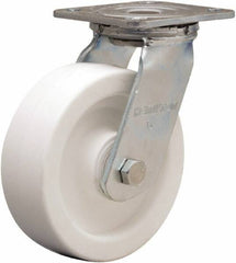 Hamilton - 6" Diam x 2" Wide x 7-1/2" OAH Top Plate Mount Swivel Caster - Polyolefin, 750 Lb Capacity, Delrin Bearing, 4 x 4-1/2" Plate - Apex Tool & Supply