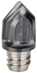 Iscar - MM HCD Grade IC908 Carbide Chamfer Milling Tip Insert - TiAlN Finish, 2 Flutes, 0.488" Cutting Diam, 0.472" Depth of Cut, 0.61" Extension - Apex Tool & Supply