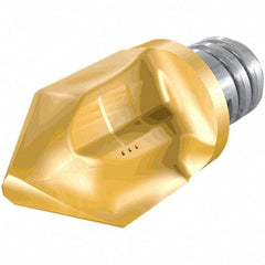 Iscar - MM HCD Grade IC908 Carbide Chamfer Milling Tip Insert - TiAlN Finish, 2 Flutes, 19mm Cutting Diam, 11mm Depth of Cut, 24.7mm Extension - Apex Tool & Supply