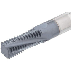 Iscar - M5x0.80 ISO, 0.142" Cutting Diam, 3 Flute, Solid Carbide Helical Flute Thread Mill - Internal Thread, 0.36" LOC, 2-1/2" OAL, 1/4" Shank Diam - Apex Tool & Supply