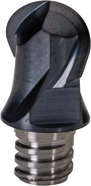 Iscar - MM EB Grade IC908 Carbide Ball Nose Milling Tip Insert - TiAlN Finish, 2 Flutes, 10mm Cutting Diam, 7mm Depth of Cut, 13mm Extension, 0.1961" Cnr Rad, 30° Helix - Apex Tool & Supply