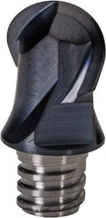 Iscar - MM EB Grade IC908 Carbide Ball Nose Milling Tip Insert - TiAlN Finish, 2 Flutes, 10mm Cutting Diam, 7mm Depth of Cut, 13mm Extension, 0.1961" Cnr Rad, 30° Helix - Apex Tool & Supply