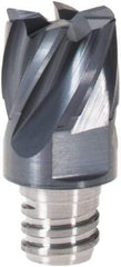 Iscar - MM EC Grade IC908 Carbide End Milling Tip Insert - TiAlN Finish, 6 Flutes, 3/8" Cutting Diam, 0.275" Depth of Cut, 0.512" Extension, 0.015" Cnr Rad, 30° Helix - Apex Tool & Supply
