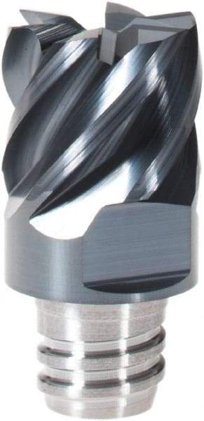 Iscar - MM EC Grade IC908 Carbide End Milling Tip Insert - TiAlN Finish, 6 Flutes, 12.7mm Cutting Diam, 9.5mm Depth of Cut, 16.5mm Extension, 45° Helix - Apex Tool & Supply