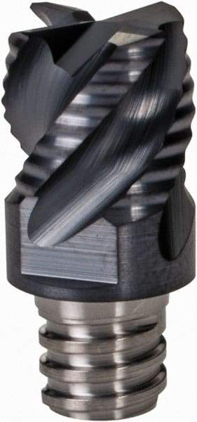 Iscar - MM ERS Grade IC908 Carbide End Milling Tip Insert - TiAlN Finish, 4 Flutes, 3/8" Cutting Diam, 0.27" Depth of Cut, 0.512" Extension, 45° Helix - Apex Tool & Supply