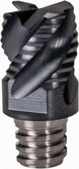 Iscar - MM ERS Grade IC908 Carbide End Milling Tip Insert - TiAlN Finish, 4 Flutes, 3/8" Cutting Diam, 0.27" Depth of Cut, 0.512" Extension, 45° Helix - Apex Tool & Supply