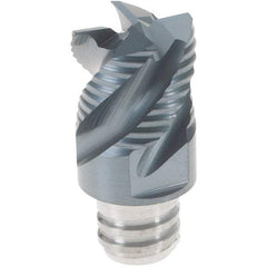 Iscar - MM ERST08 IC908 Grade Carbide End Mill Milling Tip Insert - TiAlN Coated, 4 Flutes, 12mm Cut Diam, 9mm Depth of Cut, 16.5mm Extension, 45° Helix Angle - Apex Tool & Supply