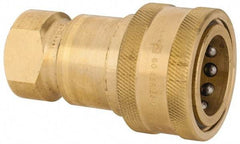 Parker - 3/4 NPTF Brass Hydraulic Hose Female Pipe Thread Coupler - 1,000 psi, 28 GPM - Apex Tool & Supply