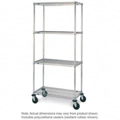 Metro - 600 Lb Capacity 4 Shelf Mobile Wire Shelving Unit - Add-On Unit - Apex Tool & Supply