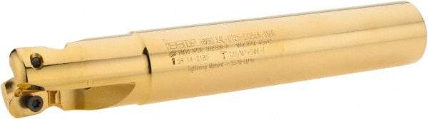 Iscar - 1-1/4" Cut Diam, 0.63" Max Depth of Cut, 1-1/4" Shank Diam, 8" OAL, Indexable Square Shoulder End Mill - Cylindrical Shank, 90° Lead Angle, Through Coolant, Series Helialu - Apex Tool & Supply