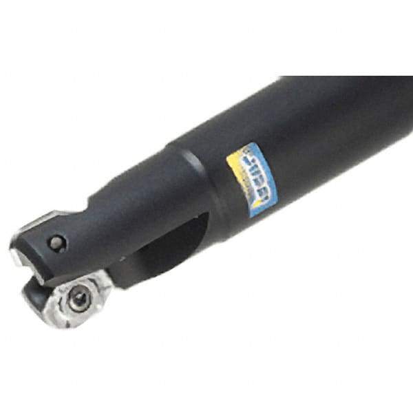 Iscar - 1-1/4" Cut Diam, 0.63" Max Depth of Cut, 1-1/4" Shank Diam, 8" OAL, Indexable Square Shoulder End Mill - Cylindrical Shank, 90° Lead Angle, Through Coolant, Series Helialu - Apex Tool & Supply