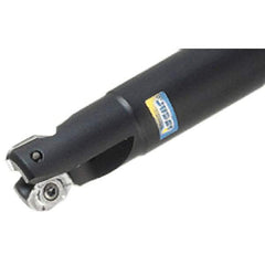 Iscar - 1-1/4" Cut Diam, 0.63" Max Depth of Cut, 1-1/4" Shank Diam, 8" OAL, Indexable Square Shoulder End Mill - Cylindrical Shank, 90° Lead Angle, Through Coolant, Series Helialu - Apex Tool & Supply