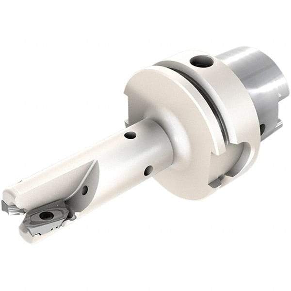 Iscar - 40mm Cut Diam, 15mm Max Depth of Cut, Indexable Square Shoulder End Mill - HM90 AXCR 1505.. Inserts, HSK63A Taper Shank, 90° Lead Angle, Through Coolant, Series Helialu - Apex Tool & Supply