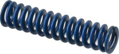 Associated Spring Raymond - 3/8" Hole Diam, 3/16" Rod Diam, 1-1/2" Free Length, Blue Die Spring - 30 Lb Max Deflection, 0.75" Max Deflection, Medium Duty, Chromium Alloy Steel - Apex Tool & Supply