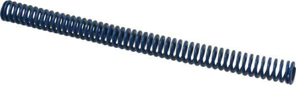 Associated Spring Raymond - 1/2" Hole Diam, 9/32" Rod Diam, 6-1/2" Free Length, Blue Die Spring - 45.5 Lb Max Deflection, 3.25" Max Deflection, Medium Duty, Chromium Alloy Steel - Apex Tool & Supply