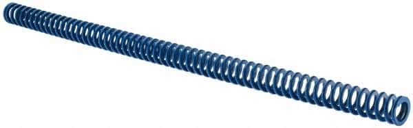 Associated Spring Raymond - 5/8" Hole Diam, 11/32" Rod Diam, 12" Free Length, Blue Die Spring - 96 Lb Max Deflection, 6" Max Deflection, Medium Duty, Chromium Alloy Steel - Apex Tool & Supply