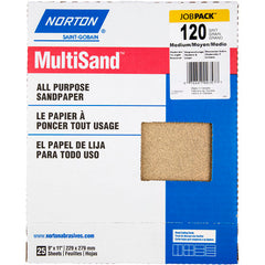 11″ × 9″ Multisand Paper Sheet 120 Grit Medium Aluminum Oxide - Apex Tool & Supply