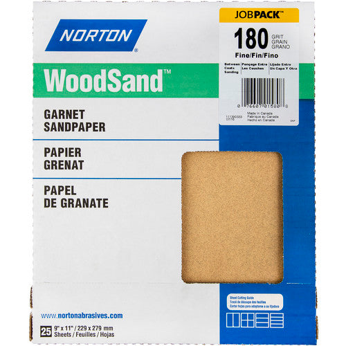 11″ × 9″ Woodsand A511 Paper Sheet 180 Grit Fine Garnet - Apex Tool & Supply