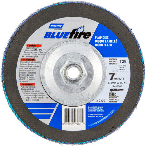 7″ × 1/4″ × 5/8″ 20X High Performance Flap Disc Type 29 80 Grit - Apex Tool & Supply