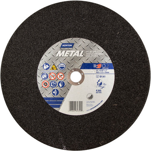 14″ × 7/64″ × 1″ Metal Chopsaw Cut-Off Wheel Type 01 Straight 36 Grit Aluminum Oxide - Apex Tool & Supply