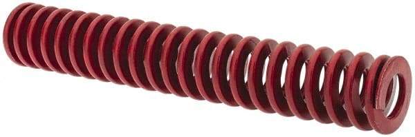 Associated Spring Raymond - 1" Hole Diam, 1/2" Rod Diam, 6" Free Length, Red Die Spring - 266.4 Lb Max Deflection, 2.22" Max Deflection, Medium Heavy Duty, Chromium Alloy Steel - Apex Tool & Supply