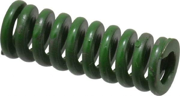 Associated Spring Raymond - 3/8" Hole Diam, 3/16" Rod Diam, 1" Free Length, Green Die Spring - 55 Lb Max Deflection, 0.25" Max Deflection, Extra Heavy Duty, Chromium Alloy Steel - Apex Tool & Supply