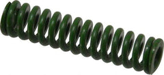 Associated Spring Raymond - 3/8" Hole Diam, 3/16" Rod Diam, 1-1/2" Free Length, Green Die Spring - 46.9 Lb Max Deflection, 0.38" Max Deflection, Extra Heavy Duty, Chromium Alloy Steel - Apex Tool & Supply