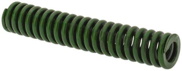 Associated Spring Raymond - 3/8" Hole Diam, 3/16" Rod Diam, 2" Free Length, Green Die Spring - 45 Lb Max Deflection, 0.5" Max Deflection, Extra Heavy Duty, Chromium Alloy Steel - Apex Tool & Supply