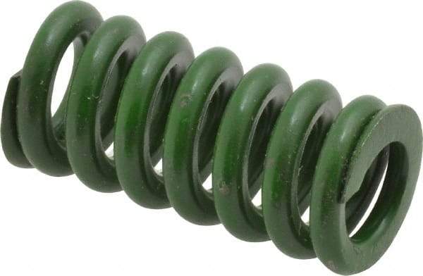 Associated Spring Raymond - 5/8" Hole Diam, 11/32" Rod Diam, 1-1/4" Free Length, Green Die Spring - 146.9 Lb Max Deflection, 0.31" Max Deflection, Extra Heavy Duty, Chromium Alloy Steel - Apex Tool & Supply