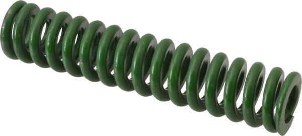 Associated Spring Raymond - 5/8" Hole Diam, 11/32" Rod Diam, 3" Free Length, Green Die Spring - 142.5 Lb Max Deflection, 0.75" Max Deflection, Extra Heavy Duty, Chromium Alloy Steel - Apex Tool & Supply