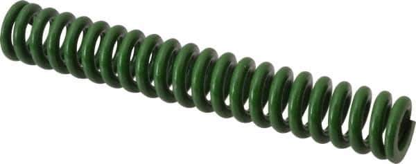 Associated Spring Raymond - 5/8" Hole Diam, 11/32" Rod Diam, 4" Free Length, Green Die Spring - 135 Lb Max Deflection, 1" Max Deflection, Extra Heavy Duty, Chromium Alloy Steel - Apex Tool & Supply