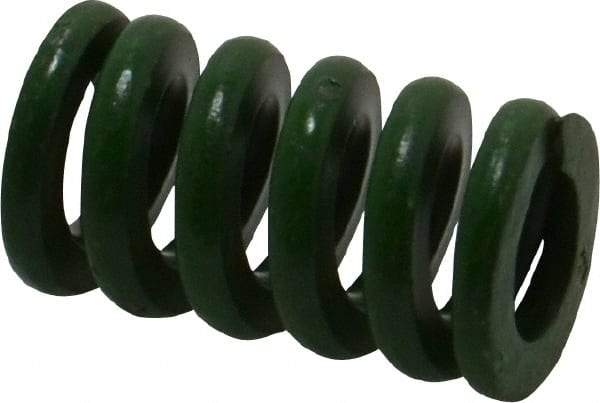 Associated Spring Raymond - 3/4" Hole Diam, 3/8" Rod Diam, 1-1/4" Free Length, Green Die Spring - 343.8 Lb Max Deflection, 0.31" Max Deflection, Extra Heavy Duty, Chromium Alloy Steel - Apex Tool & Supply