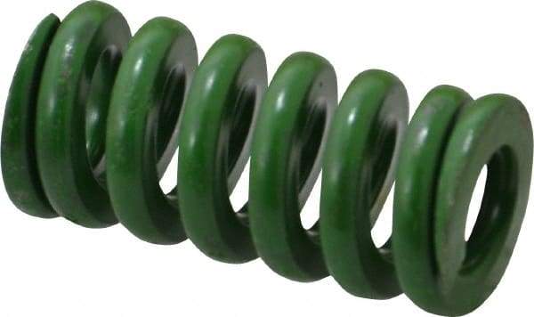 Associated Spring Raymond - 3/4" Hole Diam, 3/8" Rod Diam, 1-1/2" Free Length, Green Die Spring - 333.8 Lb Max Deflection, 0.38" Max Deflection, Extra Heavy Duty, Chromium Alloy Steel - Apex Tool & Supply