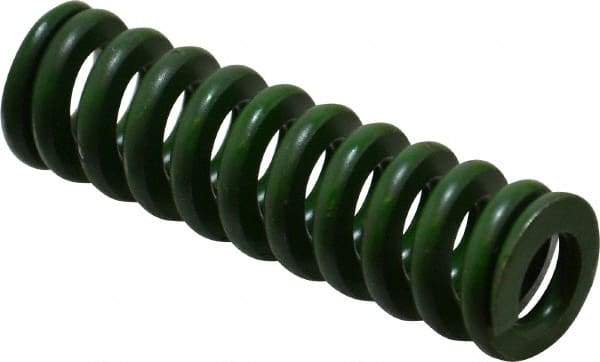 Associated Spring Raymond - 3/4" Hole Diam, 3/8" Rod Diam, 2-1/2" Free Length, Green Die Spring - 312.5 Lb Max Deflection, 0.63" Max Deflection, Extra Heavy Duty, Chromium Alloy Steel - Apex Tool & Supply