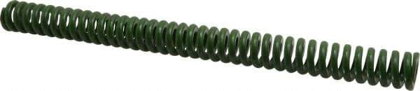 Associated Spring Raymond - 1" Hole Diam, 1/2" Rod Diam, 12" Free Length, Green Die Spring - 528 Lb Max Deflection, 3" Max Deflection, Extra Heavy Duty, Chromium Alloy Steel - Apex Tool & Supply