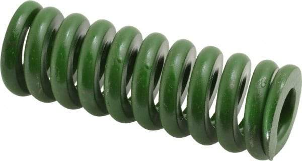 Associated Spring Raymond - 1-1/4" Hole Diam, 5/8" Rod Diam, 3-1/2" Free Length, Green Die Spring - 882 Lb Max Deflection, 0.88" Max Deflection, Extra Heavy Duty, Chromium Alloy Steel - Apex Tool & Supply