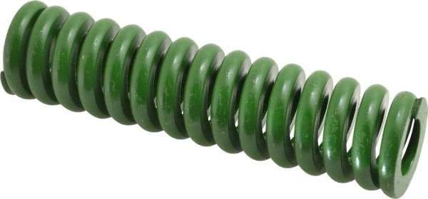 Associated Spring Raymond - 1-1/4" Hole Diam, 5/8" Rod Diam, 5" Free Length, Green Die Spring - 850 Lb Max Deflection, 1.25" Max Deflection, Extra Heavy Duty, Chromium Alloy Steel - Apex Tool & Supply