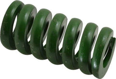 Associated Spring Raymond - 1-1/2" Hole Diam, 3/4" Rod Diam, 3" Free Length, Green Die Spring - 1734 Lb Max Deflection, 0.75" Max Deflection, Extra Heavy Duty, Chromium Alloy Steel - Apex Tool & Supply