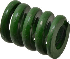 Associated Spring Raymond - 2" Hole Diam, 1" Rod Diam, 2-1/2" Free Length, Green Die Spring - 2385 Lb Max Deflection, 0.63" Max Deflection, Extra Heavy Duty, Chromium Alloy Steel - Apex Tool & Supply